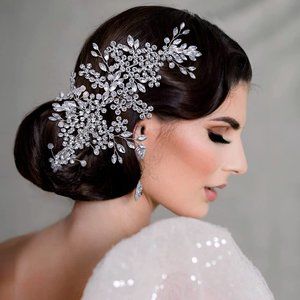 Sparkling Rhinestone Bride Headband | Wedding Hair Clips
